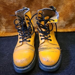 Distressed Yellow Dr Martens